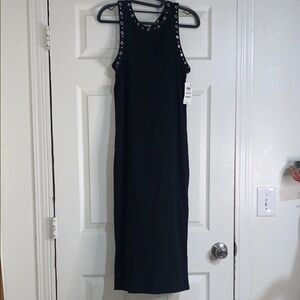Bar III Black Halter Sheath Midi Dress